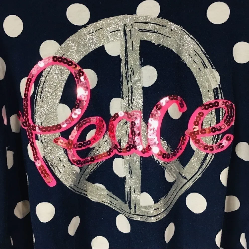 Justice Peace girls size 12 blue polka dot winged - Picture 4 of 6